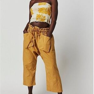 Free People Runyon Oversized Drop Crotch Harem Striped Pants